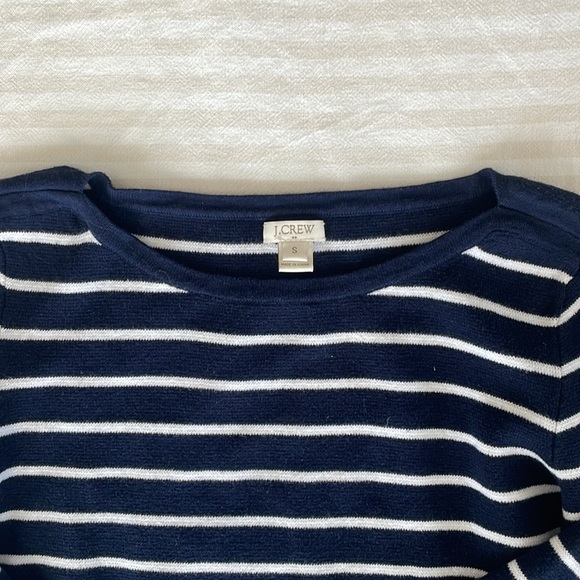 J. Crew Navy Stripe Sweater - Picture 2 of 3